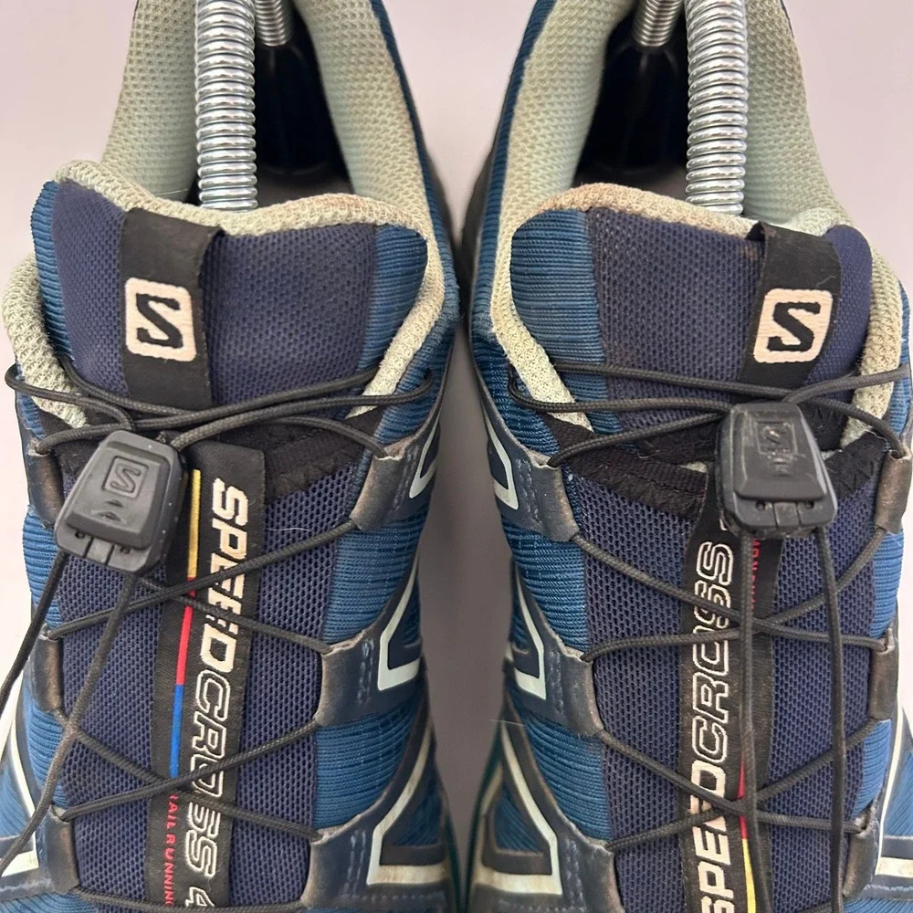 Salomon Speedcross 4 Trail Running Shoes Mens 10 Blue Quicklace Contagrip 402431